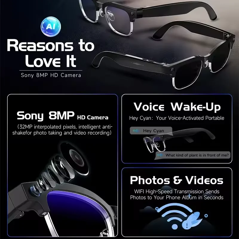 5 Surprising Benefits of Using New 4k HD 800W Camera Smart Glasses Men 100+Language Translation 1080P shoot Video WIFI Transmission Music Player Call Glasses