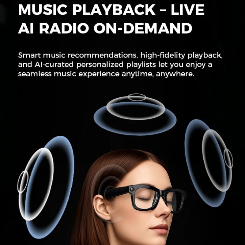 AI Smart Glasses HD 1080P Camera Polarized Sunglasses Mini Video Recorder Security Sports DVR Surveillance Camcorder 2025 Bluetooth Wireless Adapter Wearable Chargeable Transparent Lenses - Image 3