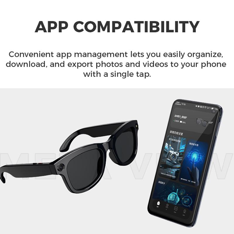 AI Smart Glasses GPT 6K HD Mini Camera Bluetooth Call Voice Assistant Control Smart Sports Wearable Glasses For Men Women 2025 Transparent Mirror