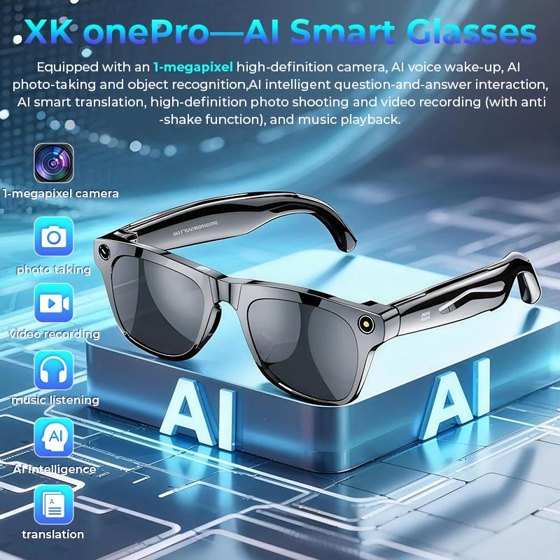 2025 Smart Glasses Camera For Photo&Video Capture With Built-in Flash High-Capacity Battery Headphone Bluetooth Sunglasses Local Wearable Chargeable White