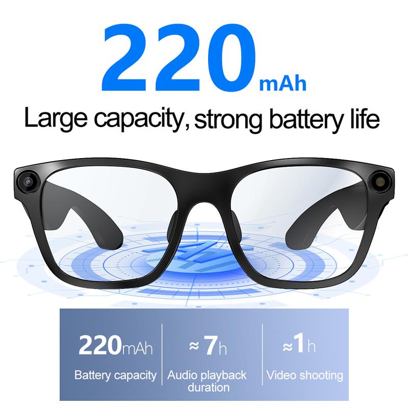 AI Smart Glasses 1080P HD Camera Video Recording Real-time Translation Bluetooth Call Glasses Voice WIFI Transfer Photo Eyeglass Device Phone Vr Wearable Magnetic Chargeable Anti-Blue Light - Image 4