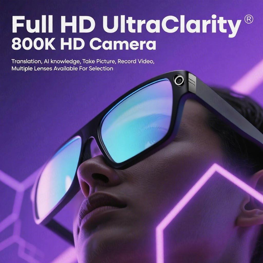 Brand New Upgrade Smart Glasses With Camera HD Video Recording AI Photo Recognition Bluetooth Call Translation Voice Sunglasses Wearable
