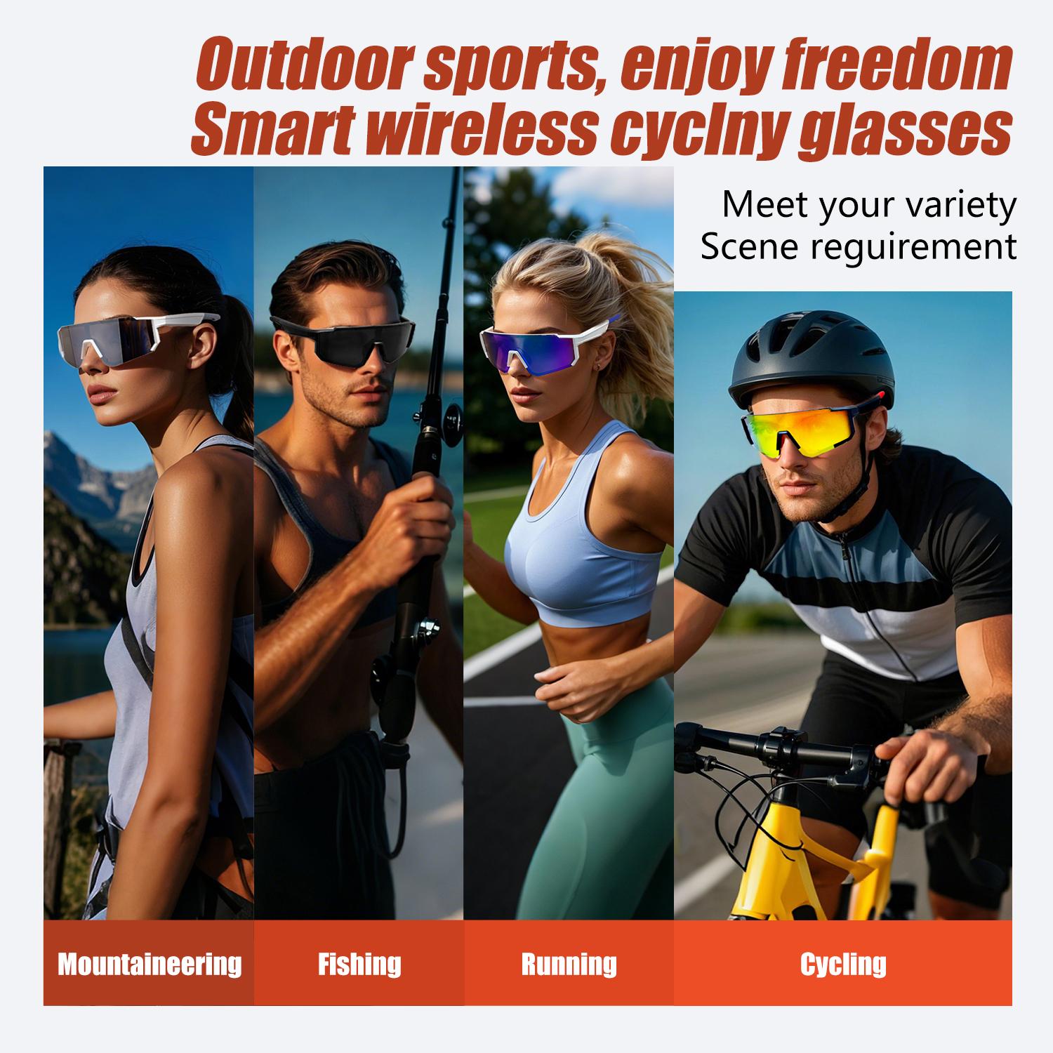 Smart Glasses Cycling Sport 100+ Online Language AI Automatic Dialogue Translation Bluetooth Glasses With Speaker UV Protection - Image 5