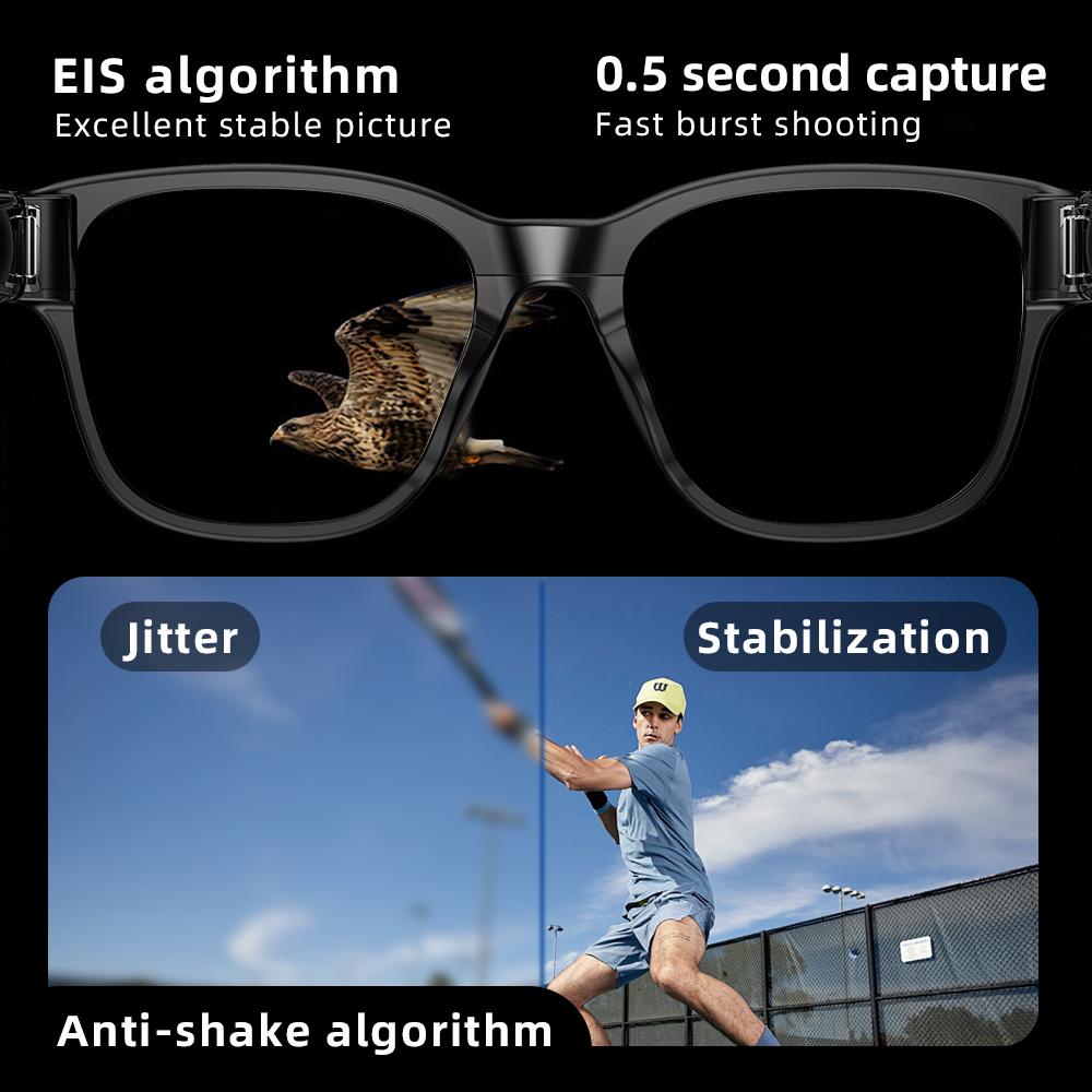 AI smart glasses 8-megapixel recording video photography listening to music recognition answer translation waterproof Bluetooth Wearable Sunglasses - Image 5