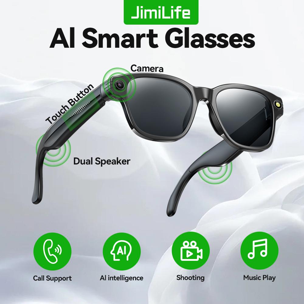 AI smart glasses 8-megapixel recording video photography listening to music recognition answer translation waterproof Bluetooth Wearable Sunglasses