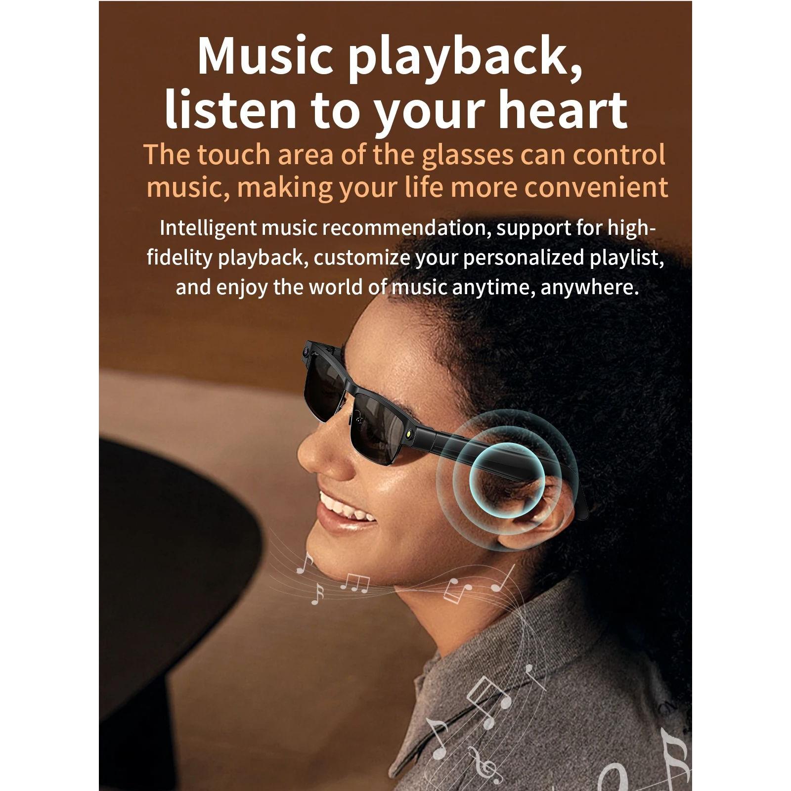 Smart Glasses with HD Camera 1200P Anti-shake Video Record Real-time Translation Object Recognition Bluetooth Call Smart Glasses Android Magnetic Memory Wearable - Image 3