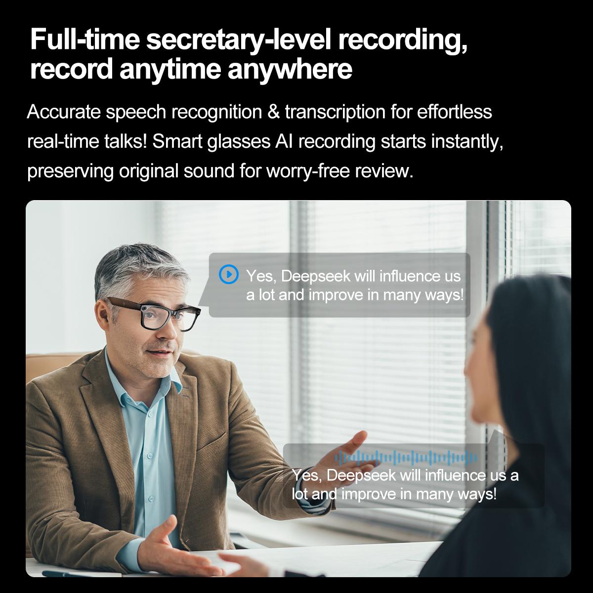 2025 New AI Interaction Smart Glasses With Camera Photo Video Record Translation Music Smart Sunglasses Bluetooth Call Headphone Wearable - Image 3