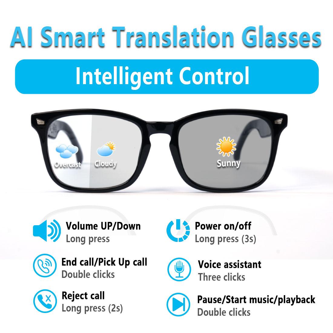 Smart glasses, app translation, color-changing lenses, high-definition voice calls, Hi-Fi music quality, open-ear audio glasses. - Image 2
