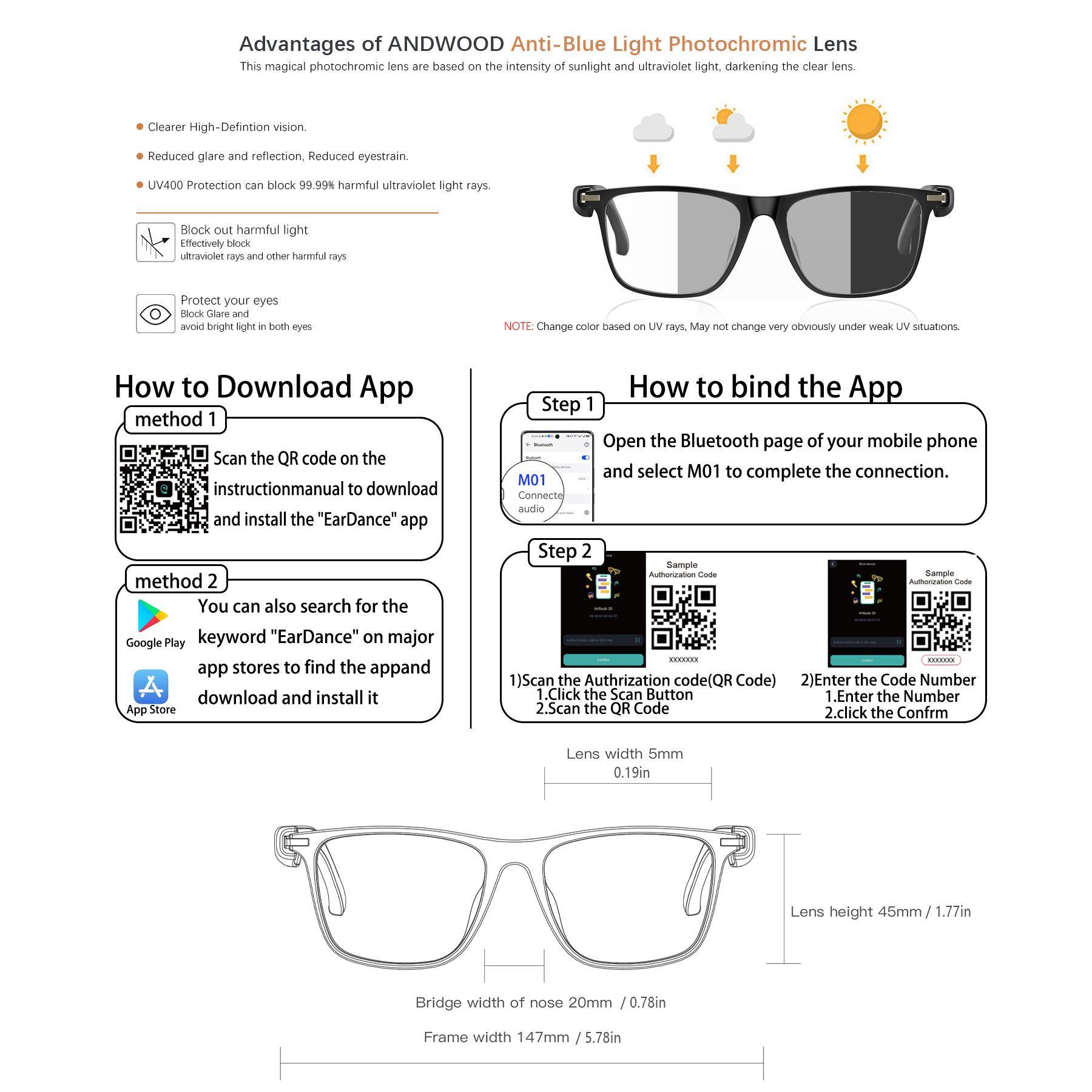 New AI smart translation glasses with photochromic lenses, supporting real-time app translation in 164 languages. - Image 2