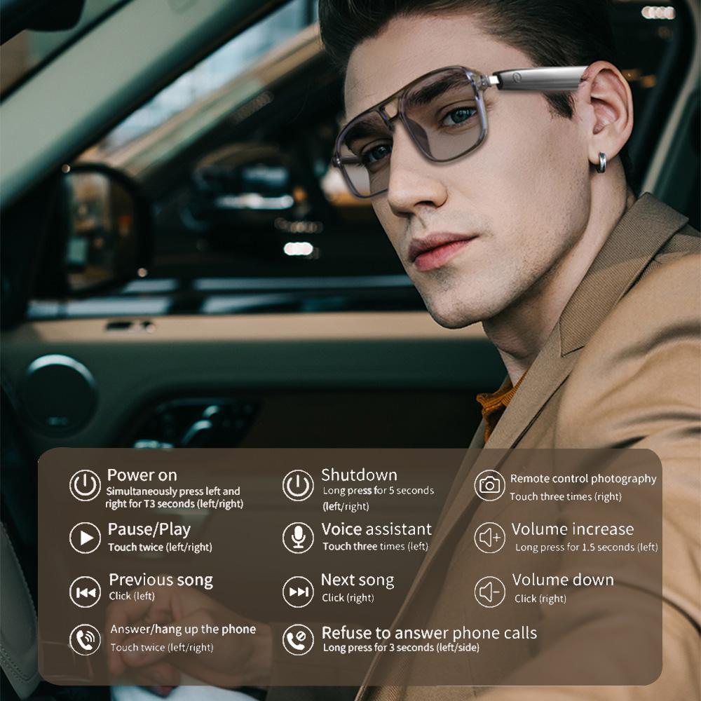 Unboxing and Review: The 2025 NEW Smart Glasses Ai Voice Assistant Touch Music Control Anti-UV Color-Change Lenses Bluetooth Call Headphone for Xiaomi Experience