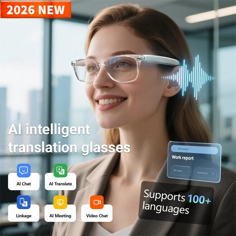 Unboxing and Review: The 2026 Smart Glasses AI translation 100+ Languages Make Receive Calls Music Calling Noise Reduction Light BT TWS Glasses Men Women Experience