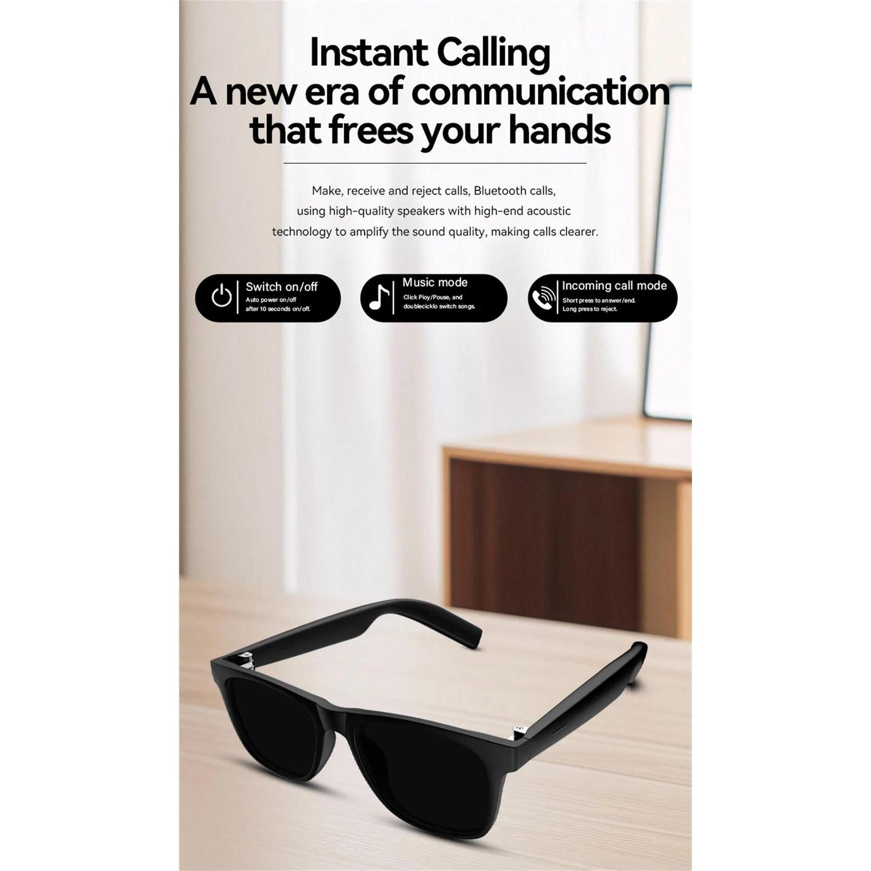 2026 NEW Smart Glasses Wireless Bluetooth Hands-Free Calling Music Play Headphones With Microphone Stereo Speaker Glasses