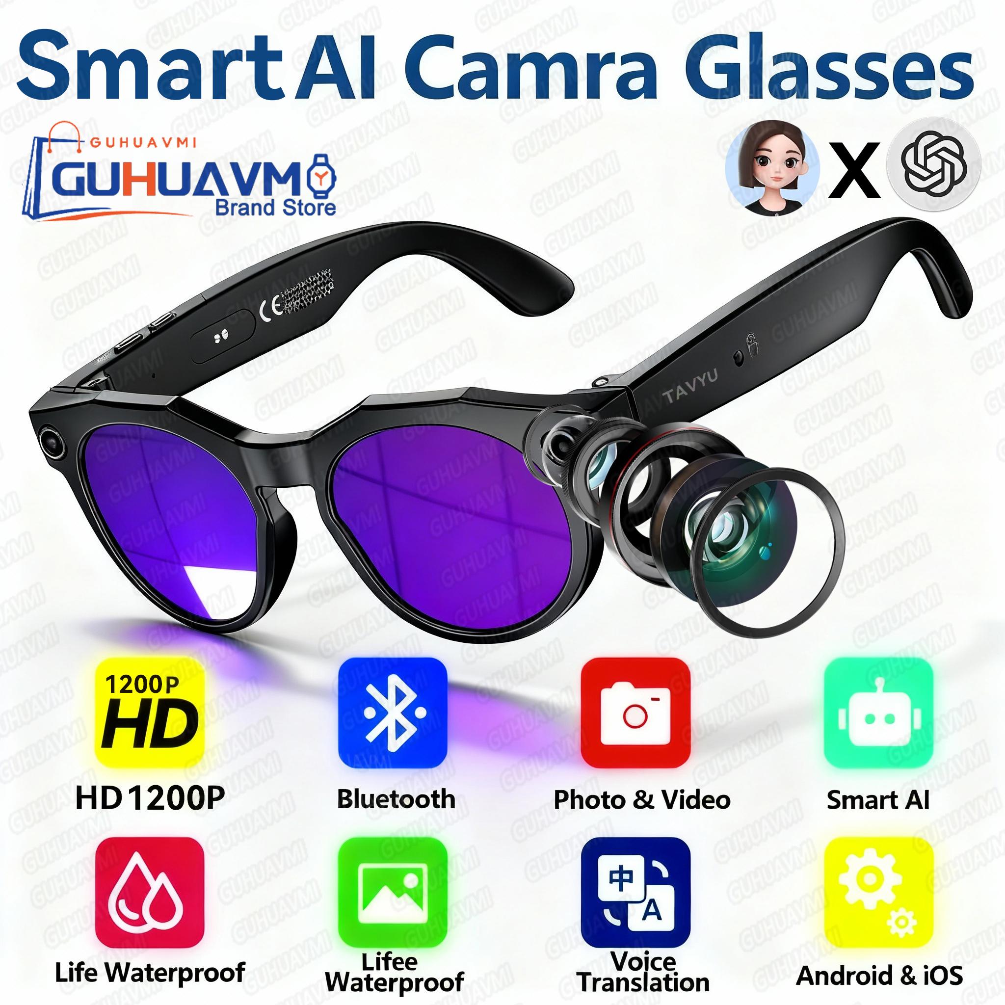 AI Smart Glasses, Multifunctional, Color-Changing Camera, Bluetooth Calling, HD Voice Assistant, Music Player, Translation Glasses, Introduced in 2026