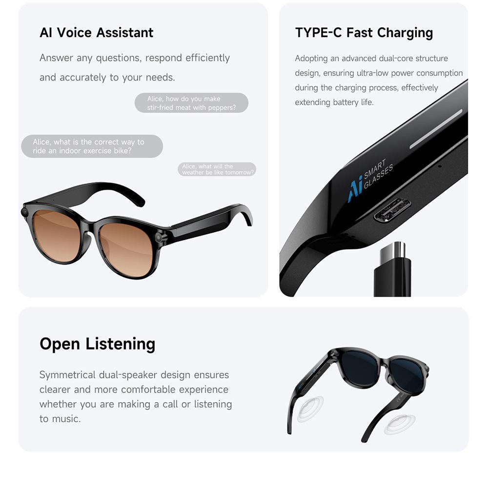 Discover the Revolutionary Features of Smart glasses, AI, real-time translation, dual camera, Bluetooth calling, sunglasses, photography, media player, multifunctional, suitable for men