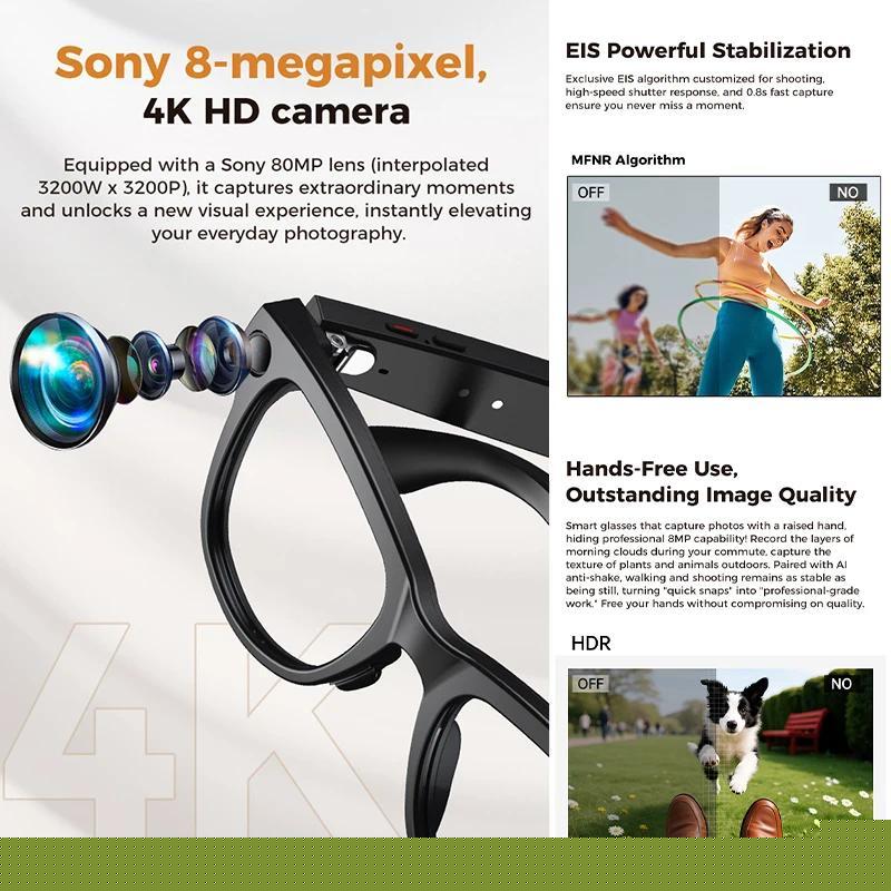 Smart AI Glasses, New Arrival, 800W Pixel Camera, Video Recording, AI Voice Translation, Music Transfer, WIFI Connectivity, Call Capability, Smart Glasses vs Competitors: Which One Should You Choose?