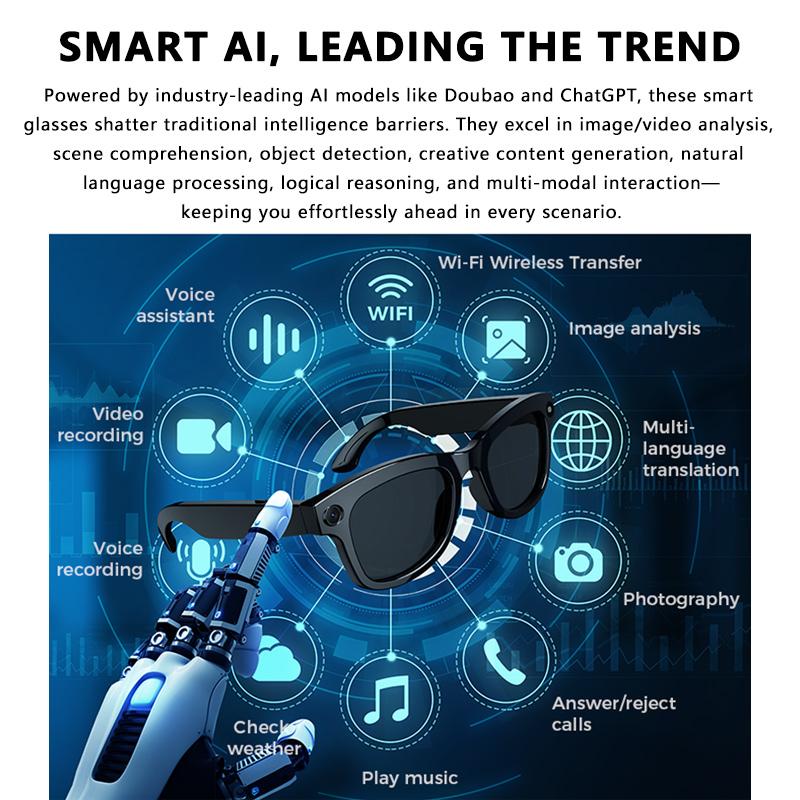5 Surprising Benefits of Using AI Smart Glasses w/ ChatGPT & 5MP Camera | Real-Time Translation, Voice Control, 5GHz WiFi, 4Hrs Playtime | HD Shooting