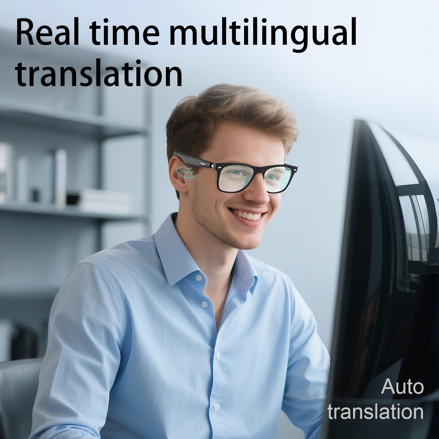 2025 Smart Glasses  AI Translation Camera Control Bluetooth Call Headphones Fashionable Sunglasses Intelligent Men Women Gifts