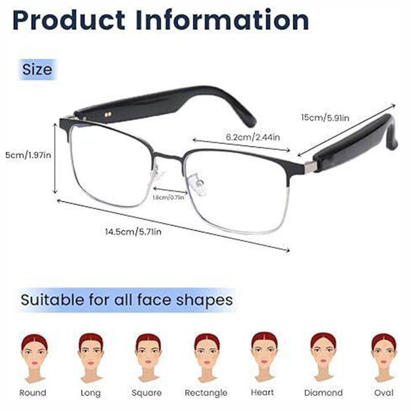 Smart glasses with translating app, interchangeable lenses, high-definition voice calling, Hi-Fi sound quality, open-ear headphone design