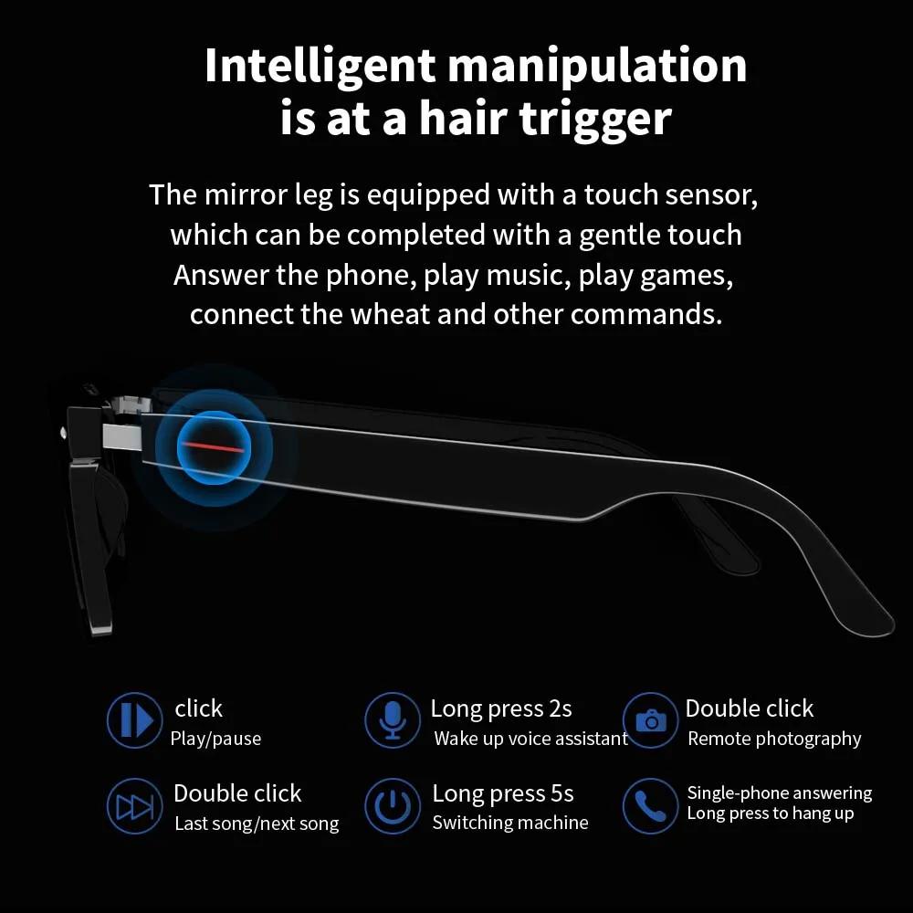Black technology E13 Smart Glasses:Blue Light Filtering Polarized Sunglass Lenses Audio Built-in Mic & Speakers Touch Sunglasses