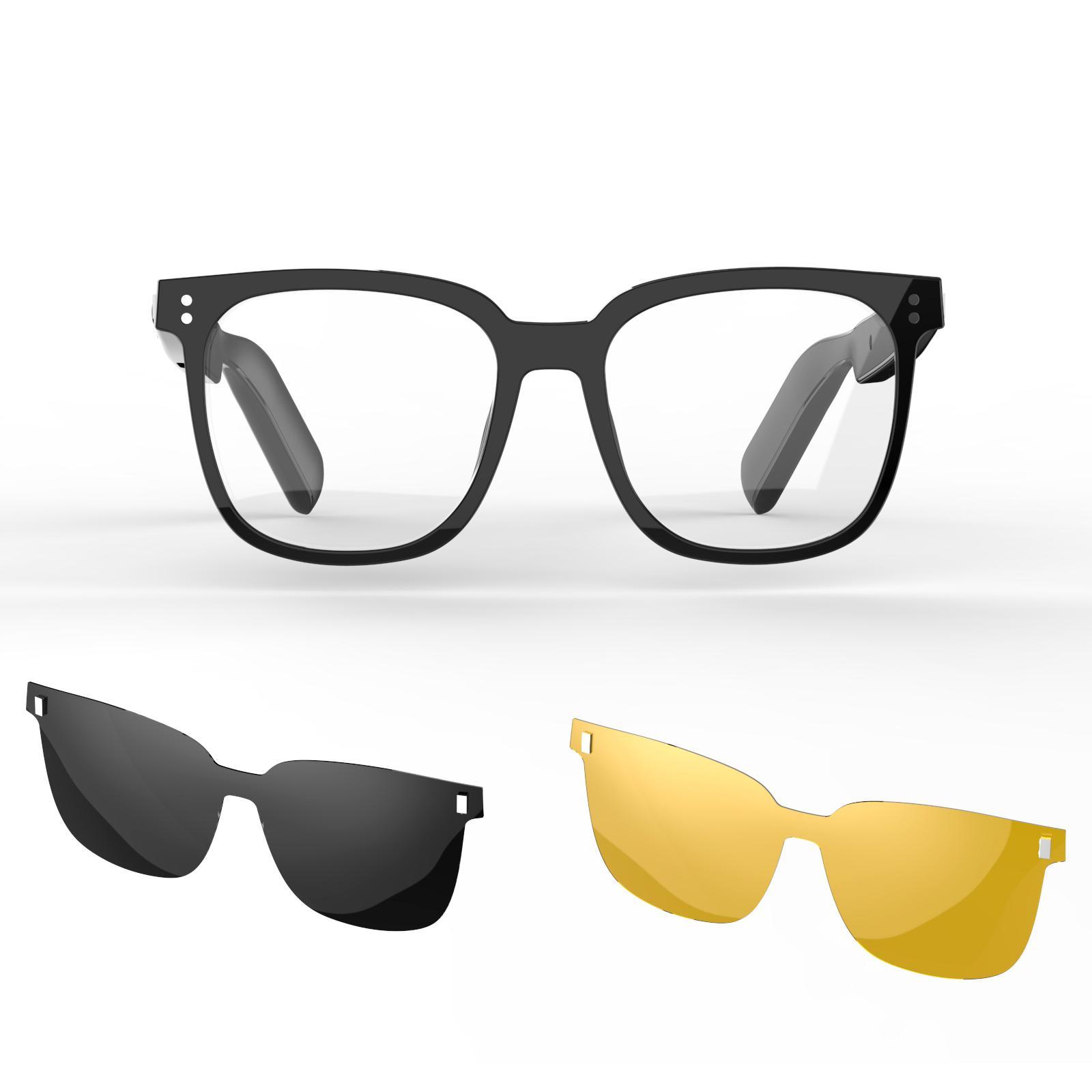 Discover the Revolutionary Features of SG-19 Pro All-in-One Sunglasses Clear Lenses Combo with Bluetooth Waterproof Dual Mic Noise Cancellation Smart Glasses 80+80mAh