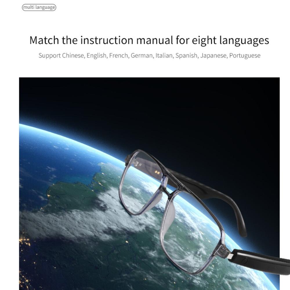 Bluetooth glasses, GS10 AI, with camera, auto voice, smart glasses, multifunctional button, suitable for sports, with language translation function, headphones