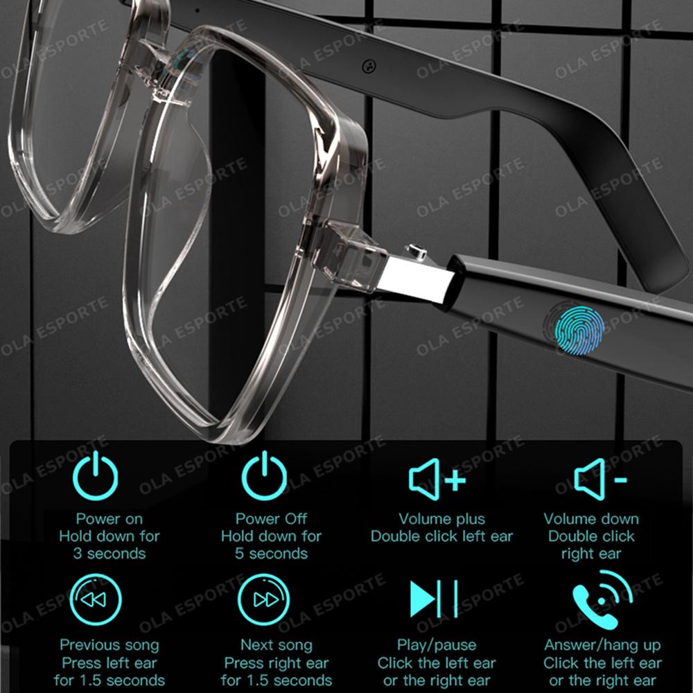 Smart Glasses Wireless Bluetooth 5.4 Smart Touch Music Control Headphone Sunglasses Voice Call Outdoor Sports Smartglasses 2025