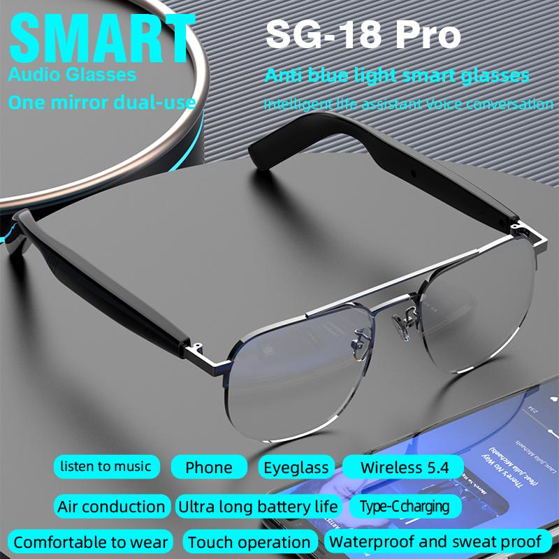New Styles Fashion SG-15 Pro Smart Glasses Anti Blue Light Audio Glasses Portable Music Stereo For Sports Riding Sunglasses