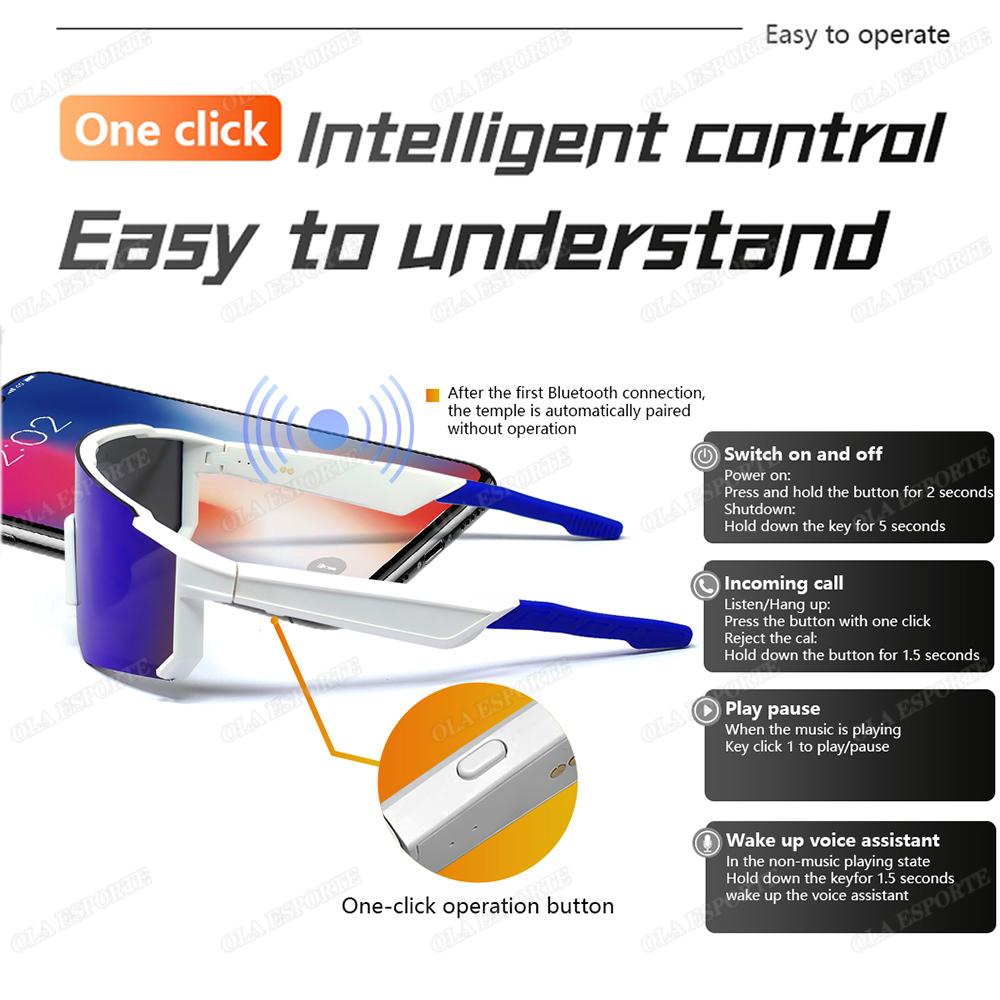 Bluetooth 5.3 glasses, intelligent design, suitable for listening to music, making phone calls, cycling, and sports, with UV protection, sunglasses, for men and women