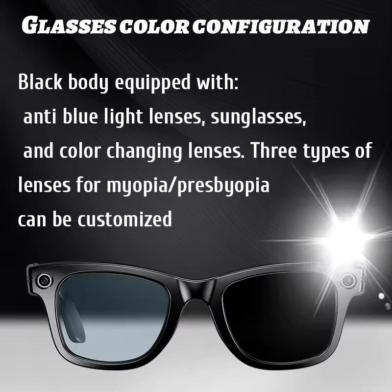 2025 AI Smart Glasses with 8MP Camera Video Recording 100+ Languages Translation Sunglasses Bluetooth Call Music Play Men Women