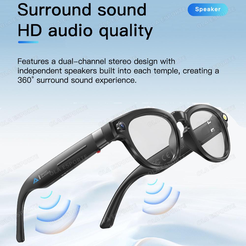 Discover the Revolutionary Features of 4K AI Smart Glasses Multifunctional Camera Bluetooth Call Voice Assistant Music Player Translate HD Glasses Earphone for Men New