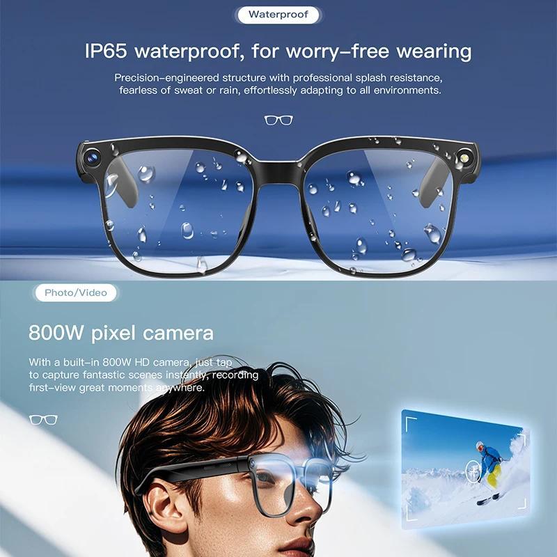 2026 New Men AI Smart Glasses Color-Changing Translation Glasses 800W Camera Waterproof Call Photo Video Recording Sunglasses