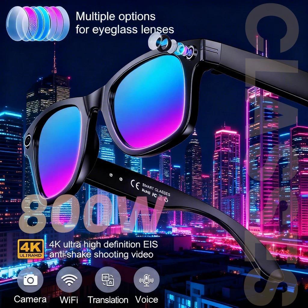 2025 New Upgrade Smart Glasses With Camera Video Recording AI Photo Recognition Bluetooth Call Translation Voice Sunglasses Man