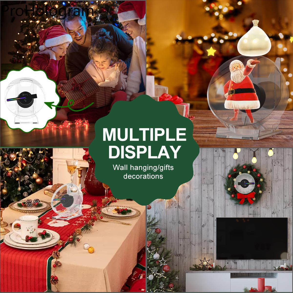 Mini 3D HD Hologram Fan Projector LED Sign Holographic Player support Image Video Shop Bar Party Advertising Display Light - Image 3