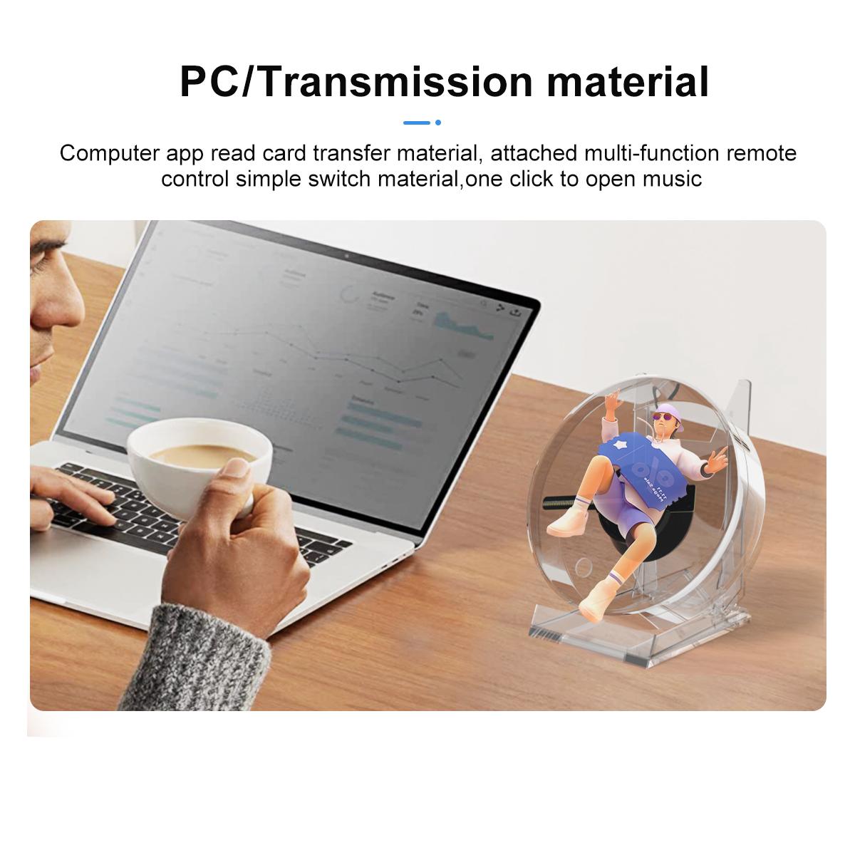 3d Holographic Advertising Lights LED Desktop Model Fan Screen With Audio Playback With Transparent Cover Holographic Fan - Image 5