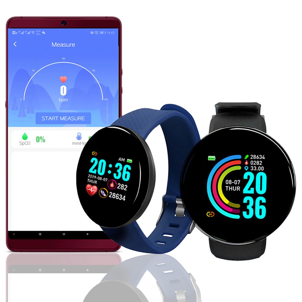 Smart Watch D18, New in 2025, For Men and Women, Bracelet with Heart Rate and Blood Pressure Monitoring, Ideal for Fitness, Sports Smart Band, Compatible with iOS and Android
