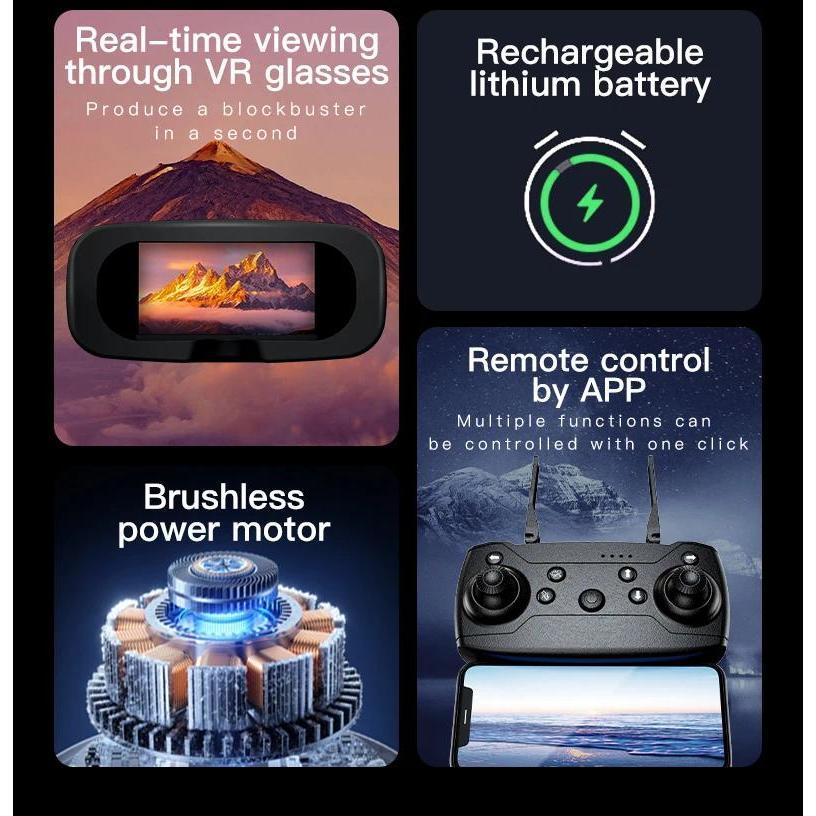 2026 New H21 VR FPV Drone 8K HD Professional 90° ESC Camera 5G WIFI GPS Brushless Motor Optical Flow Hovers Quadcopter Gifts Toy