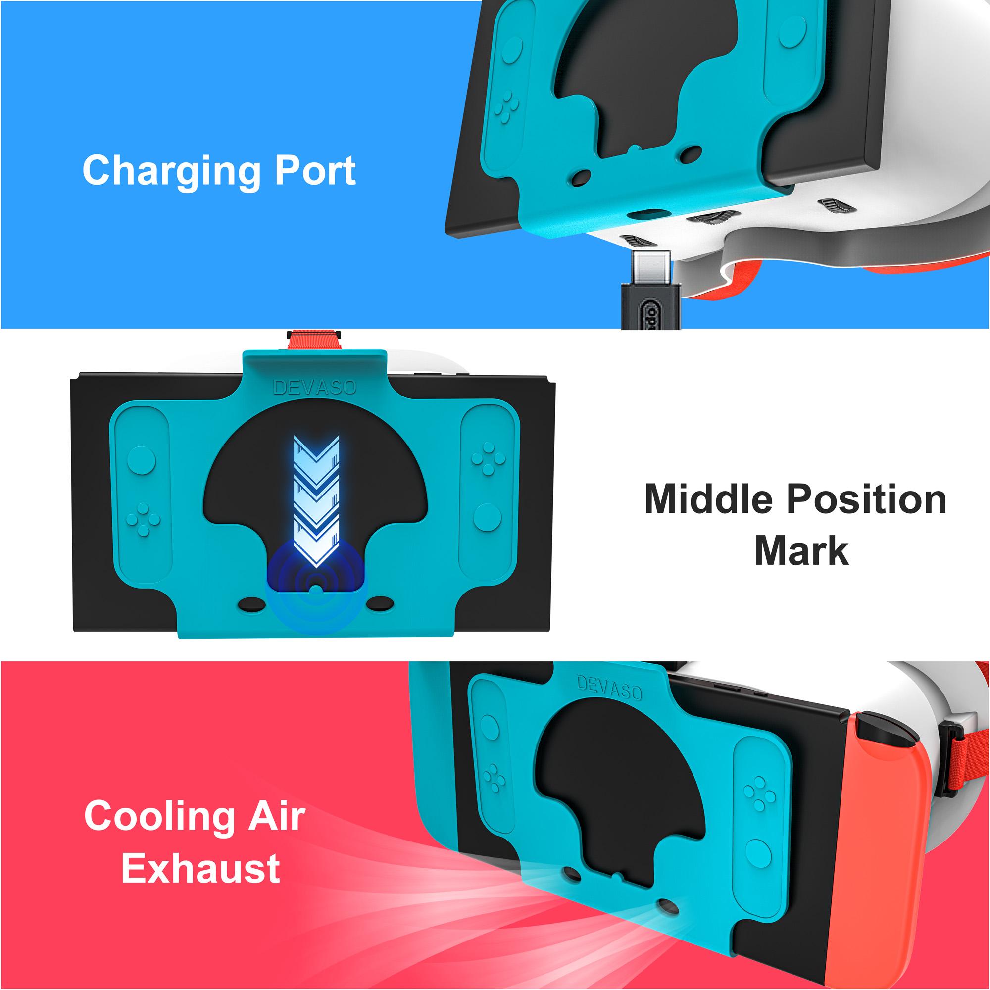 VR Glasses for Nintendo Switch OLED 3D Glasses Virtual Reality Movies for Switch Game Headset Adjustable Big Lens VR Glasses